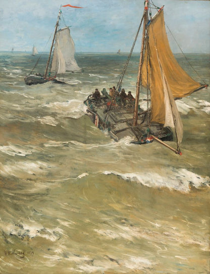 In the Surf - by Hendrik Willem Mesdag