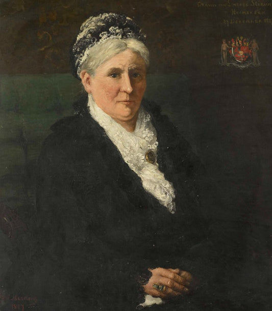 Maria Hermina Heemskerk (1827-1908). Echtgenote van Menno David Graaf van Limburg Stirum - by Hendrik Willem Mesdag