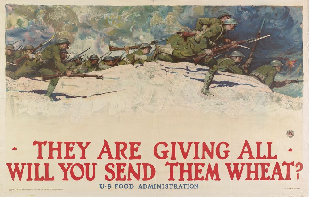 They Are Giving All Will You Send Them Wheat? - by Harvey Dunn