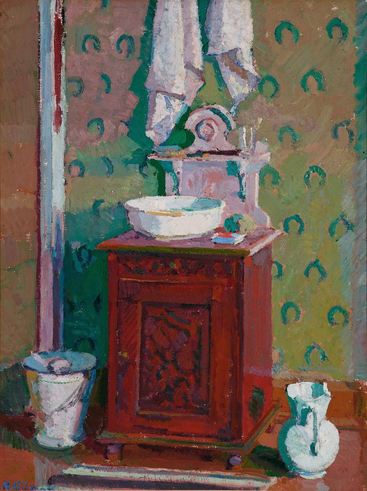 Interior with a washstand - by Harold Gilman