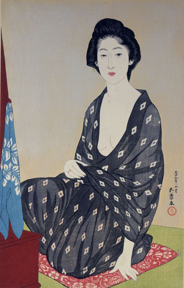 Natsugoromo no onna (Woman in a Summer Garment) - by Goyō Hashiguchi