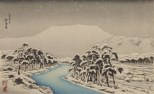 Mount Ibuki in snow - by Goyō Hashiguchi