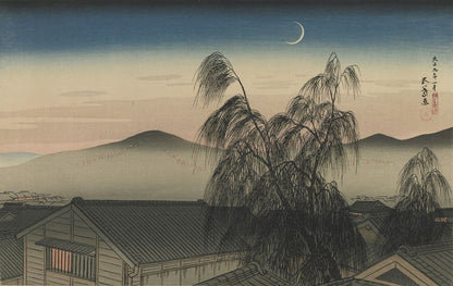 Evening Moon in Kobe (Kobe no yoizuki) - by Goyō Hashiguchi