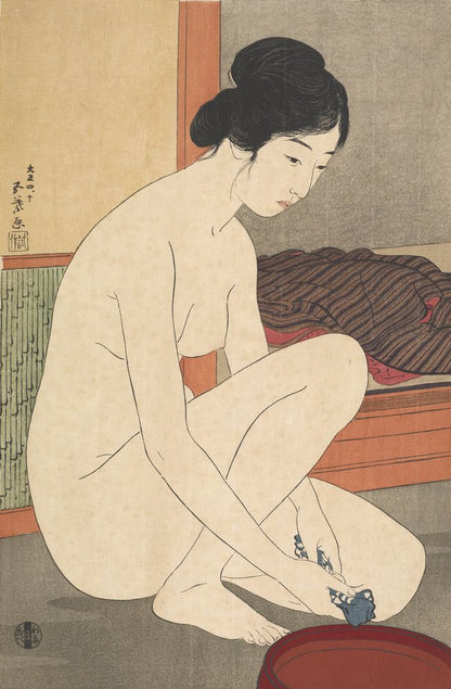 Woman Bathing - by Goyō Hashiguchi