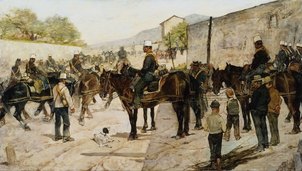 Esercitazioni militari - by Giovanni Fattori