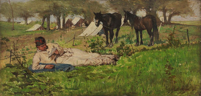 La lettera al campo - by Giovanni Fattori