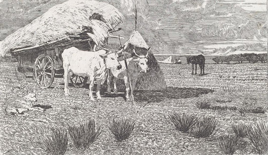 Oxen Yoked to the Cart (Maremma) [Bovi al carro (Maremma)] - by Giovanni Fattori