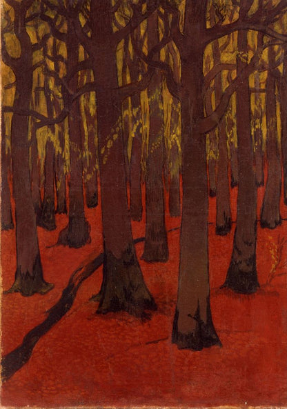 La Forêt au sol rouge - by Georges Lacombe