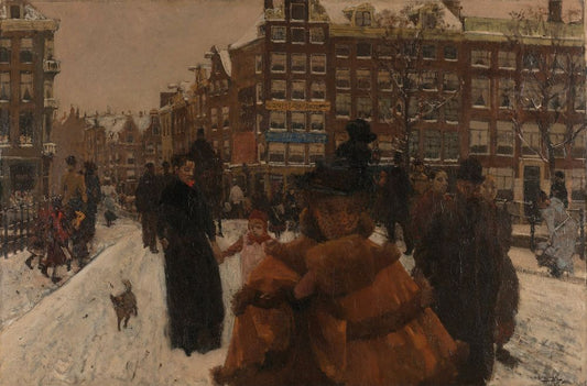 De Singelbrug bij de Paleisstraat in Amsterdam - by George Hendrik Breitner