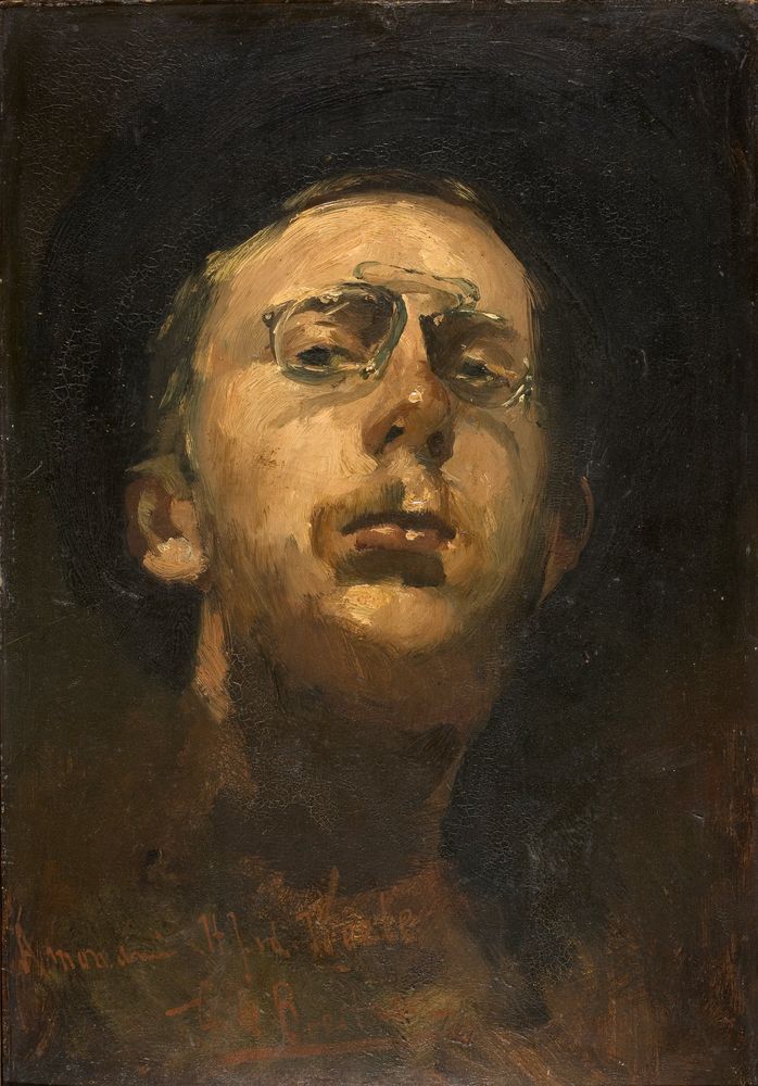 Self-portrait with pince-nez - by George Hendrik Breitner