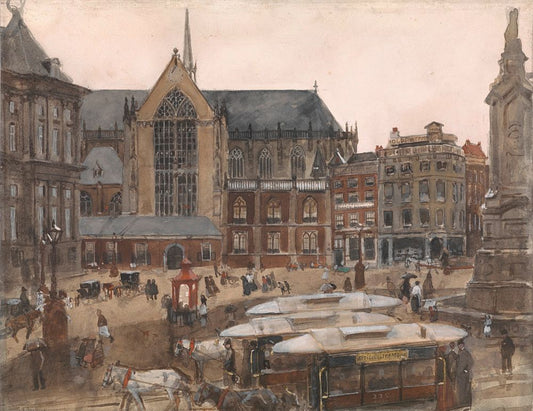 De Dam te Amsterdam - by George Hendrik Breitner