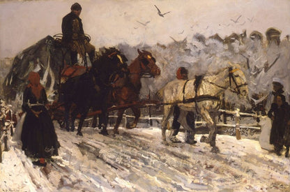 Carthorses in the Snow - by George Hendrik Breitner