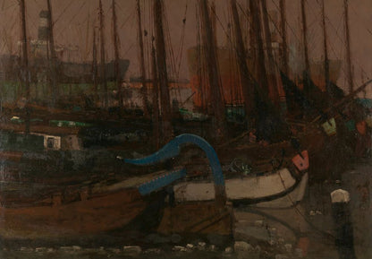 Schepen in het ijs - by George Hendrik Breitner