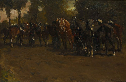 Rustende cavalerie - by George Hendrik Breitner