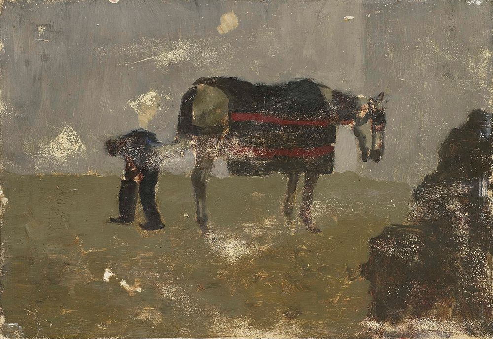 Hoefsmid met schimmel - by George Hendrik Breitner