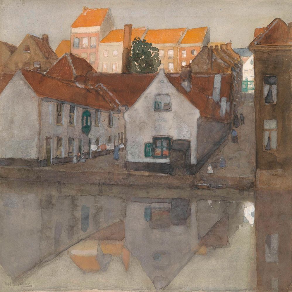 Achterbuurt te Gent - by George Hendrik Breitner