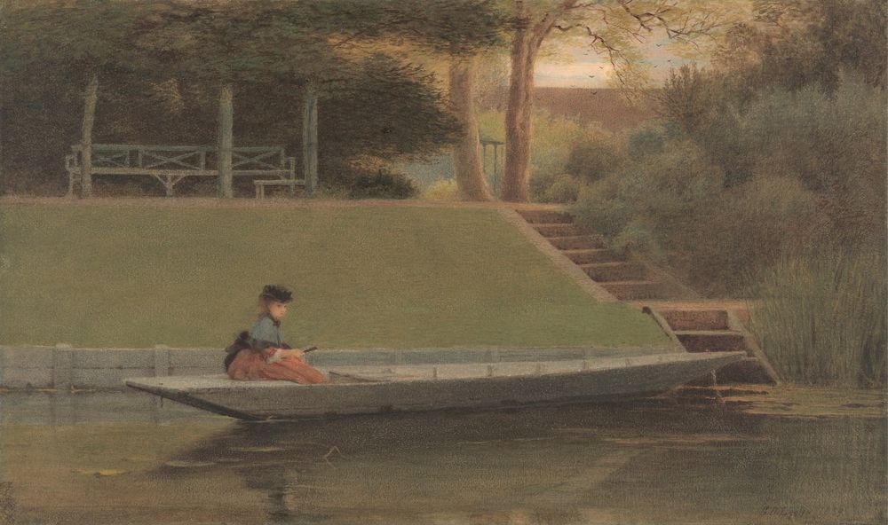 Girl in a Punt - by George Dunlop Leslie