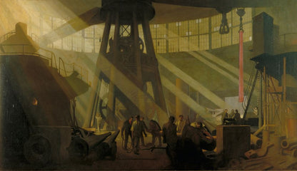 In the Gun Factory at Woolwich Arsenal, 1918 - by George Clausen