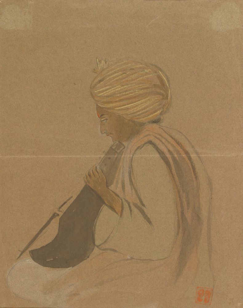 Sarangi player - by Gaganendranath Tagore