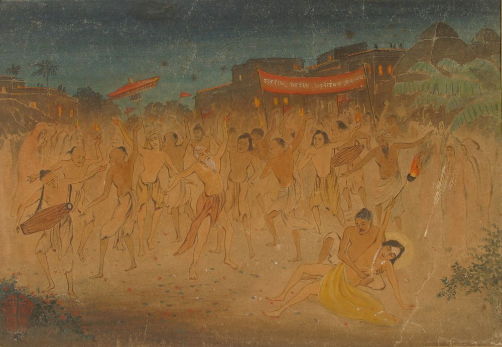 Chaitanya's dance nagar Sankirtan - by Gaganendranath Tagore