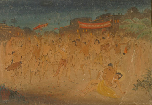 Chaitanya's dance nagar Sankirtan - by Gaganendranath Tagore