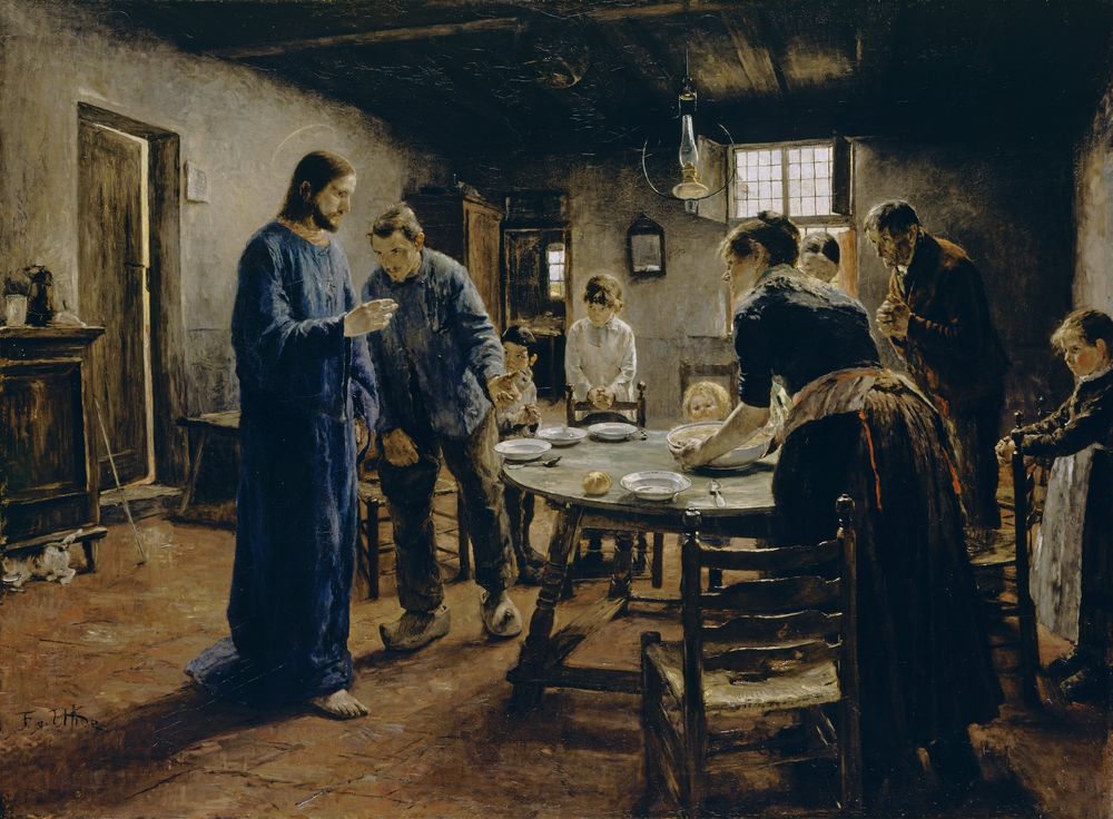 The Mealtime Prayer - by Fritz von Uhde