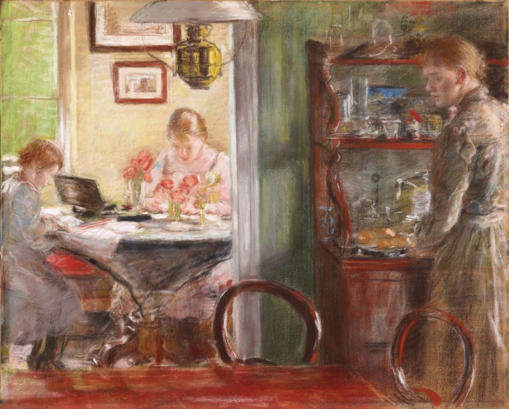 Interior (Sisters) - by Fritz von Uhde