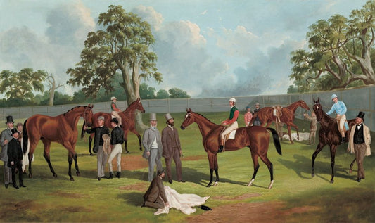 Group in the Dowling Forest Racecourse enclosure,  Ballarat, 1863 - by Frederick Woodhouse