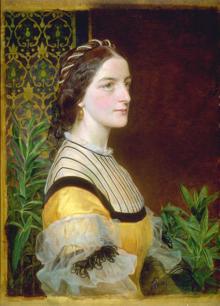 Portrait of a Lady, probably Anne Simms Reeve of Brancaster Hall, Norfolk - by Frederick Sandys