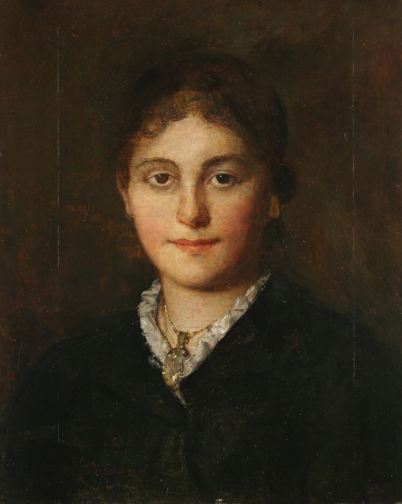 Head of girl - by Franz Defregger