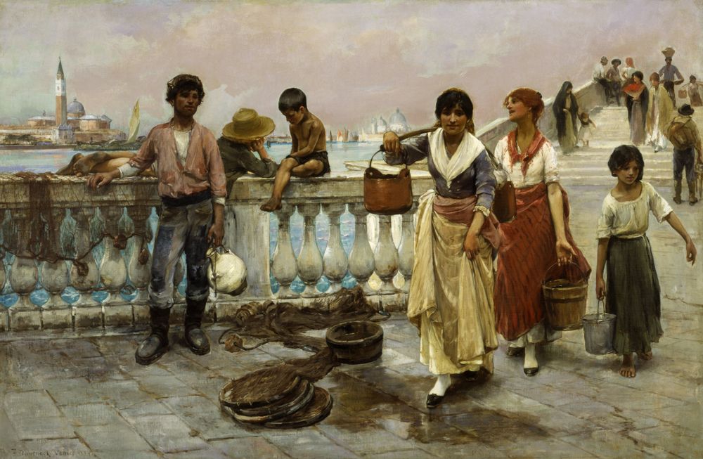 Water Carriers, Venice - by Frank Duveneck