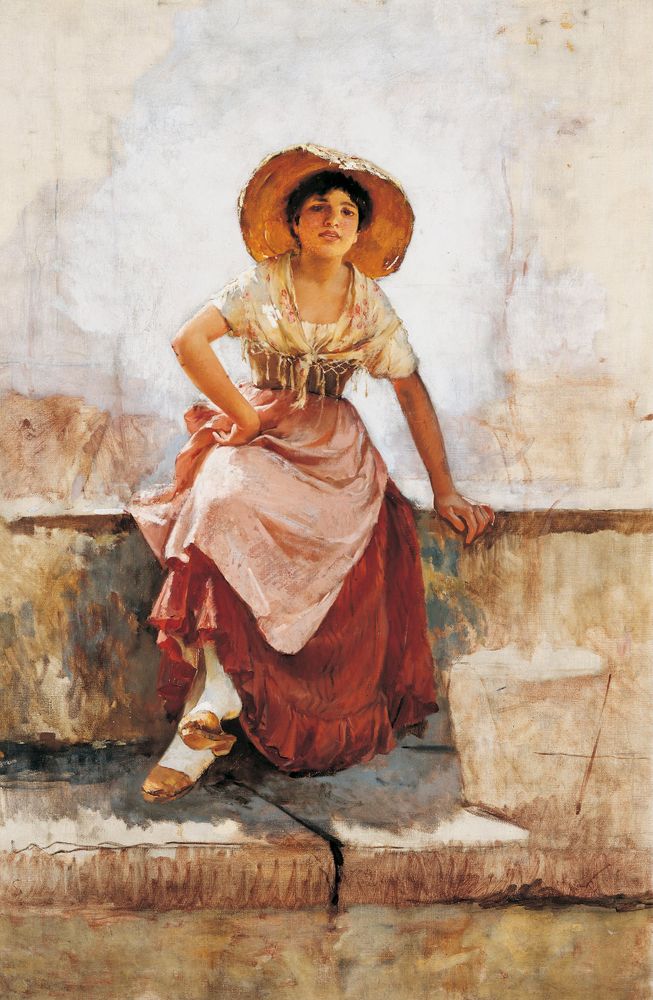 Florentine Flower Girl - by Frank Duveneck