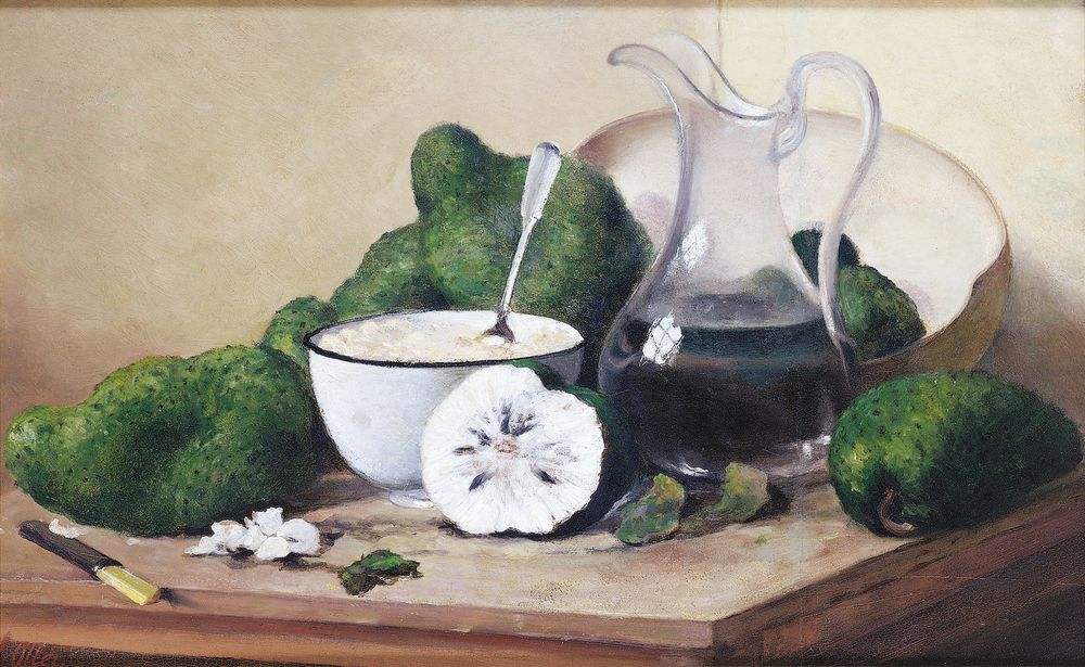 Still life with soursops - by Francisco Oller