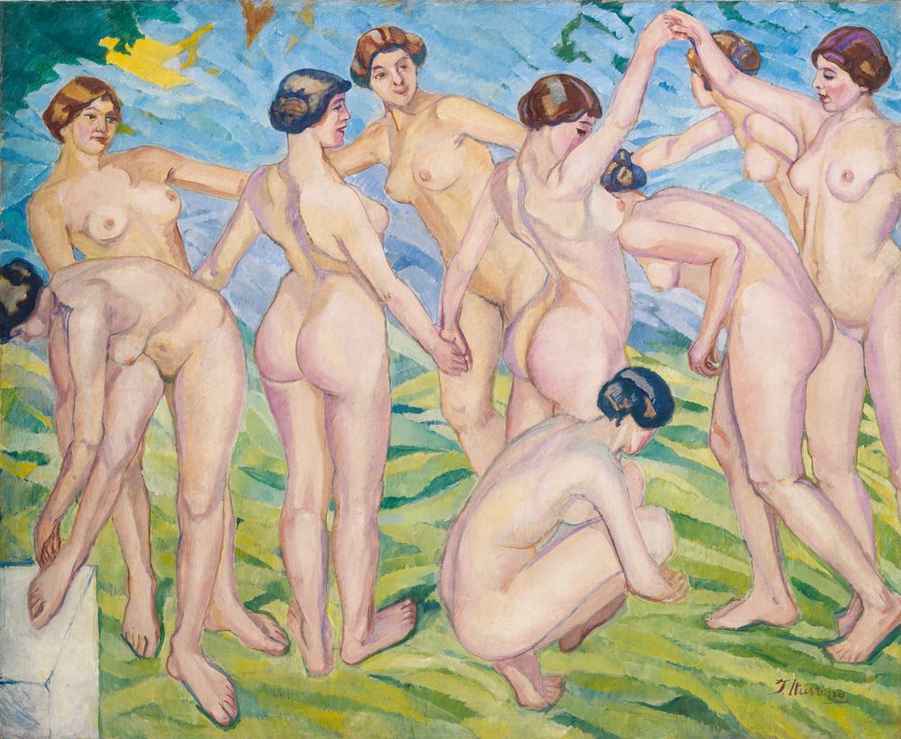 Nudes (Women Dancing in a Ring) - by Francisco Iturrino