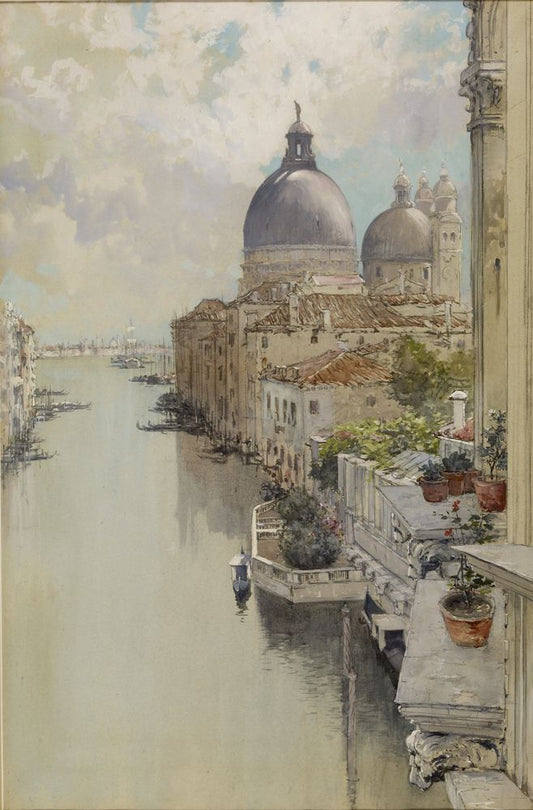 "Over a Balcony," View of the Grand Canal, Venice - by Francis Hopkinson Smith