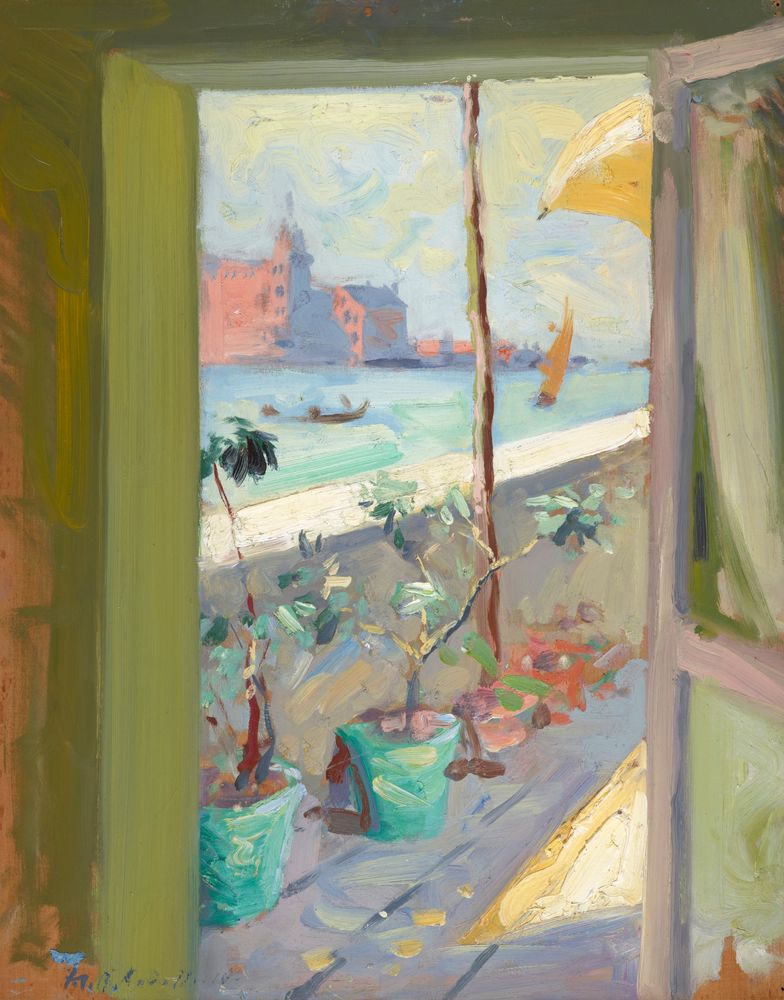 From the Calcina Hotel - by Francis Cadell