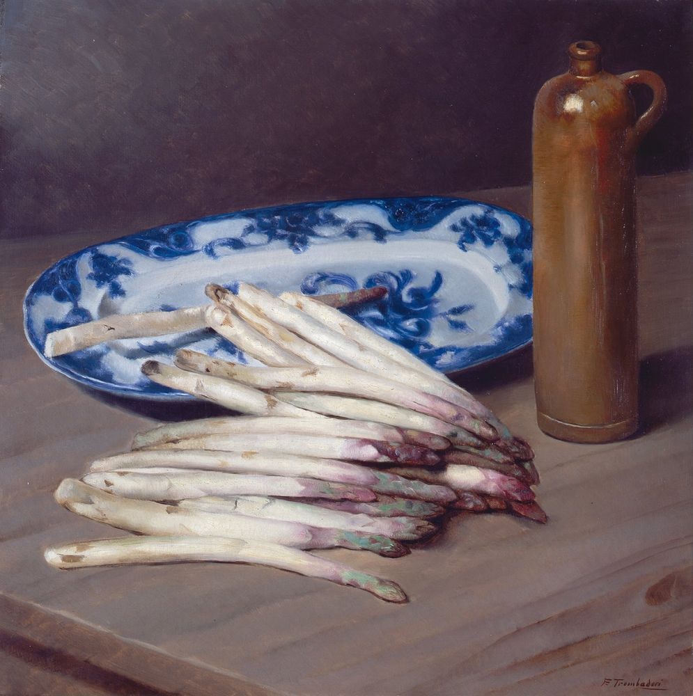 Still Life with asparagus - by Francesco Trombadori