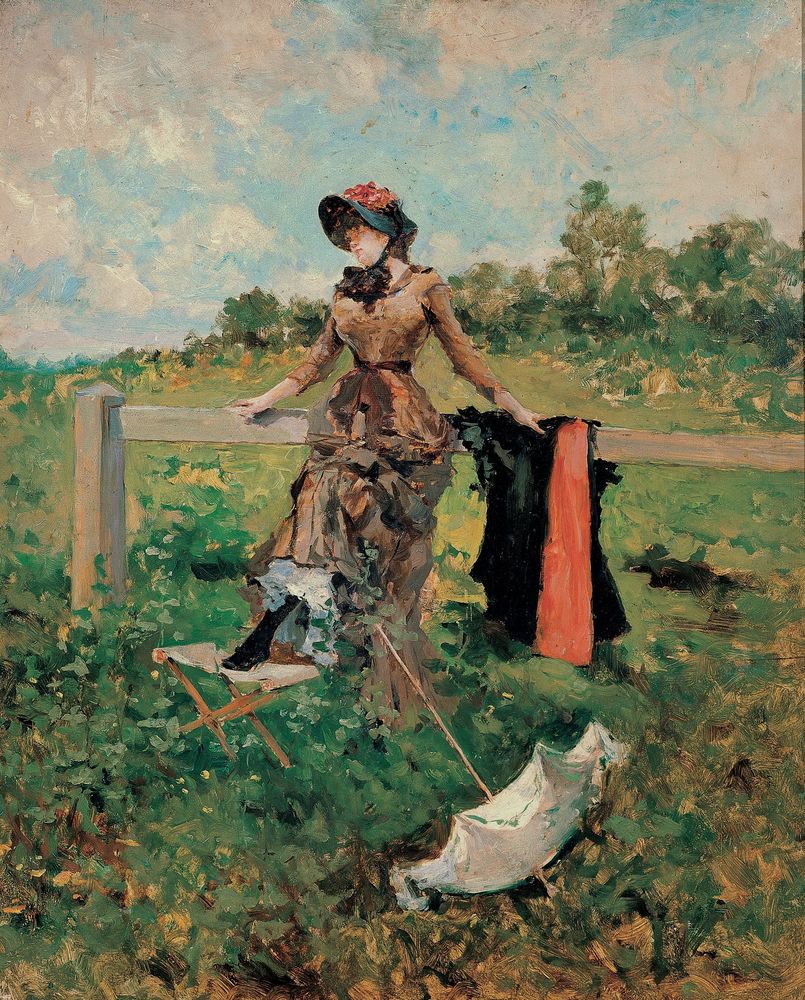 Lady with a Parasol - by Francesc Miralles i Galaup