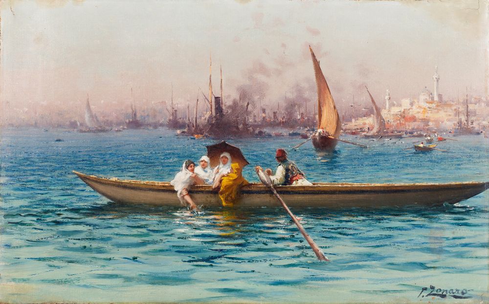 Amusement on the Caique - by Fausto Zonaro