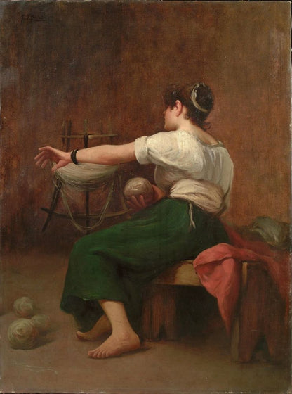 Woman Winding Wool - by Fausto Zonaro