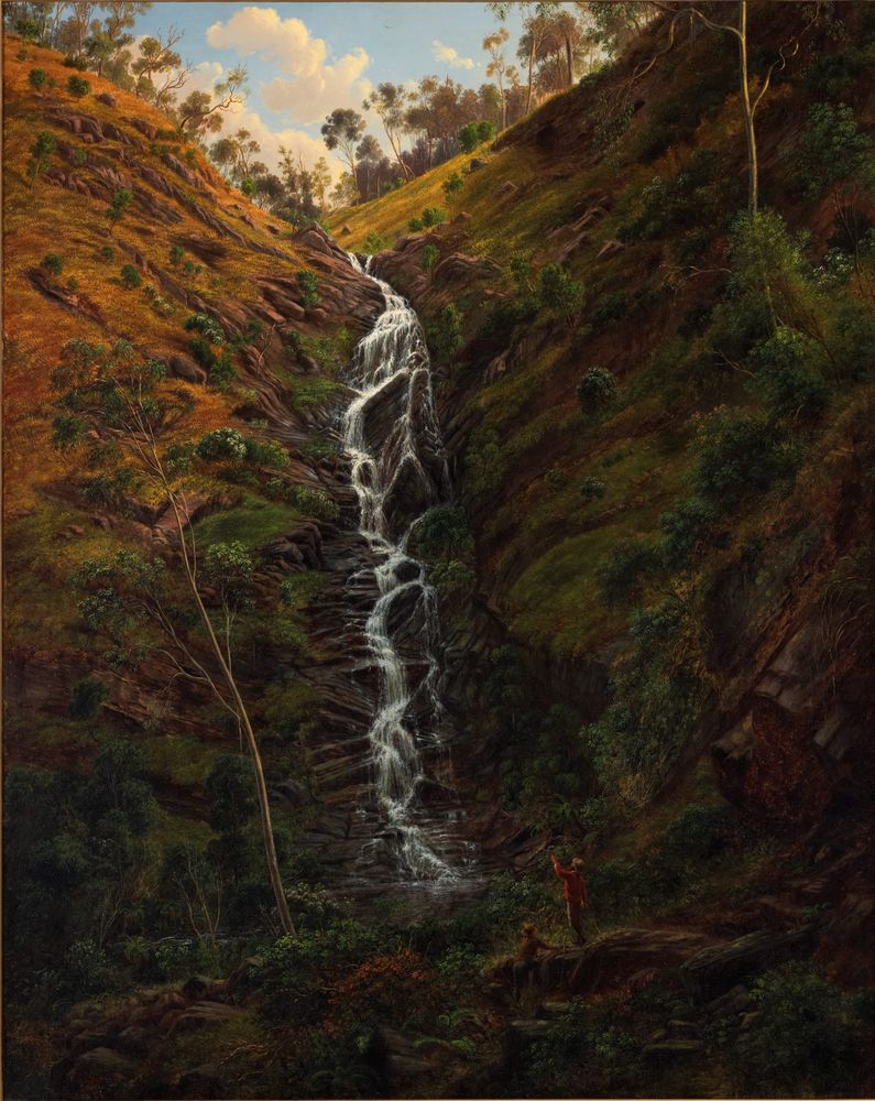 Waterfall, Strath Creek - by Eugene von Guerard