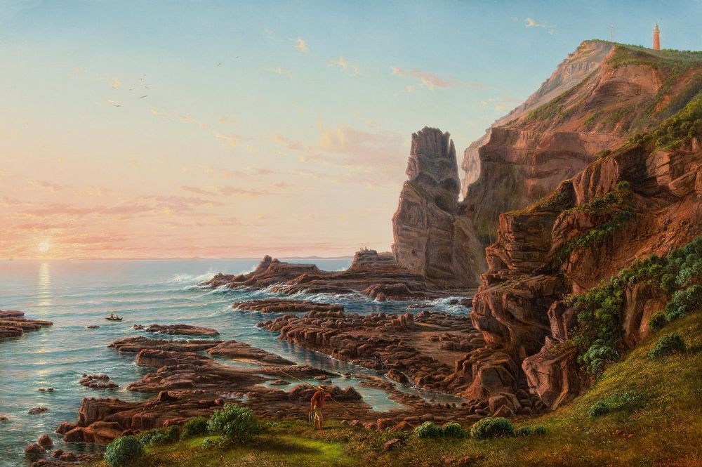 Castle Rock, Cape Schanck - by Eugene von Guerard