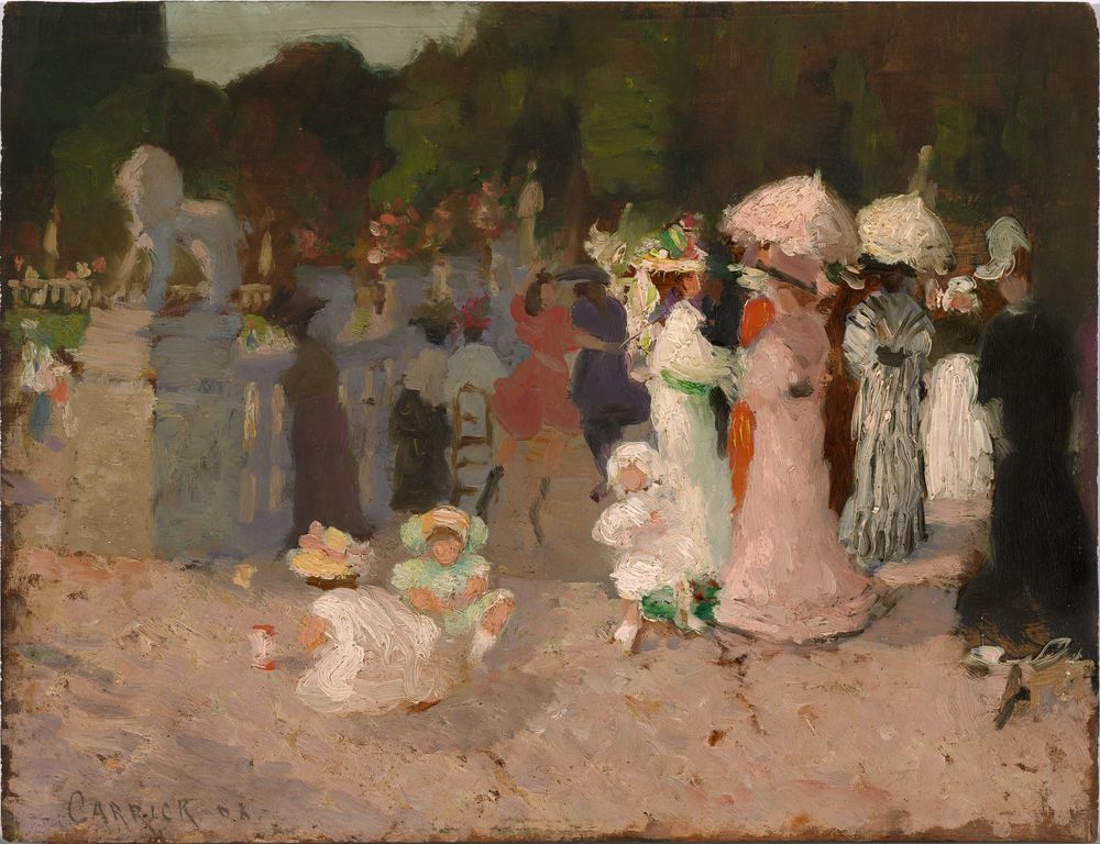 Paris park scene - by Ethel Carrick