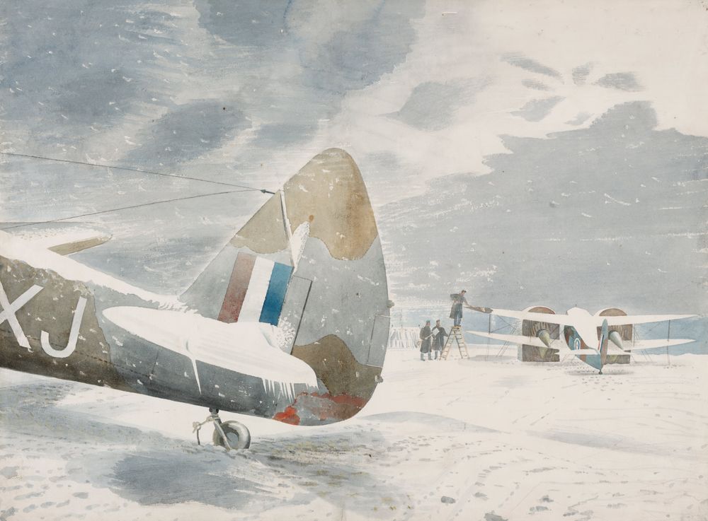 De-Icing Aircraft - by Eric Ravilious