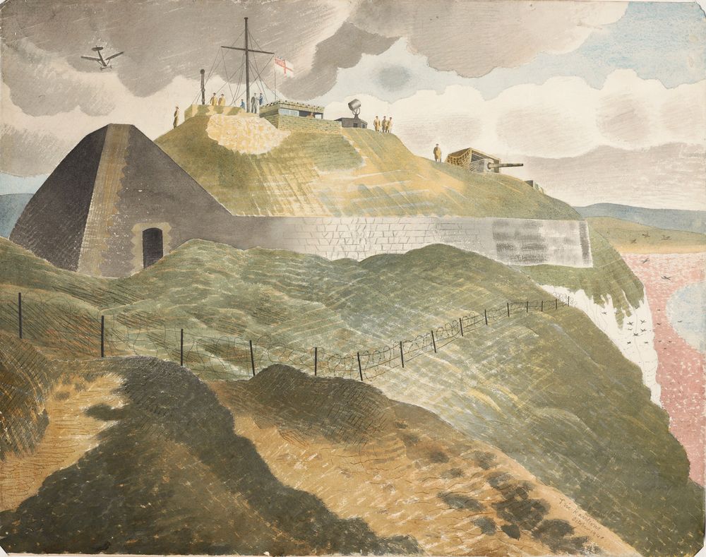 Coastal defences - by Eric Ravilious