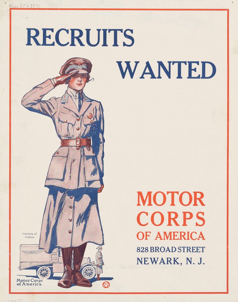 Recruits Wanted Motor Corps of America ... Colliers - by Edward Penfield