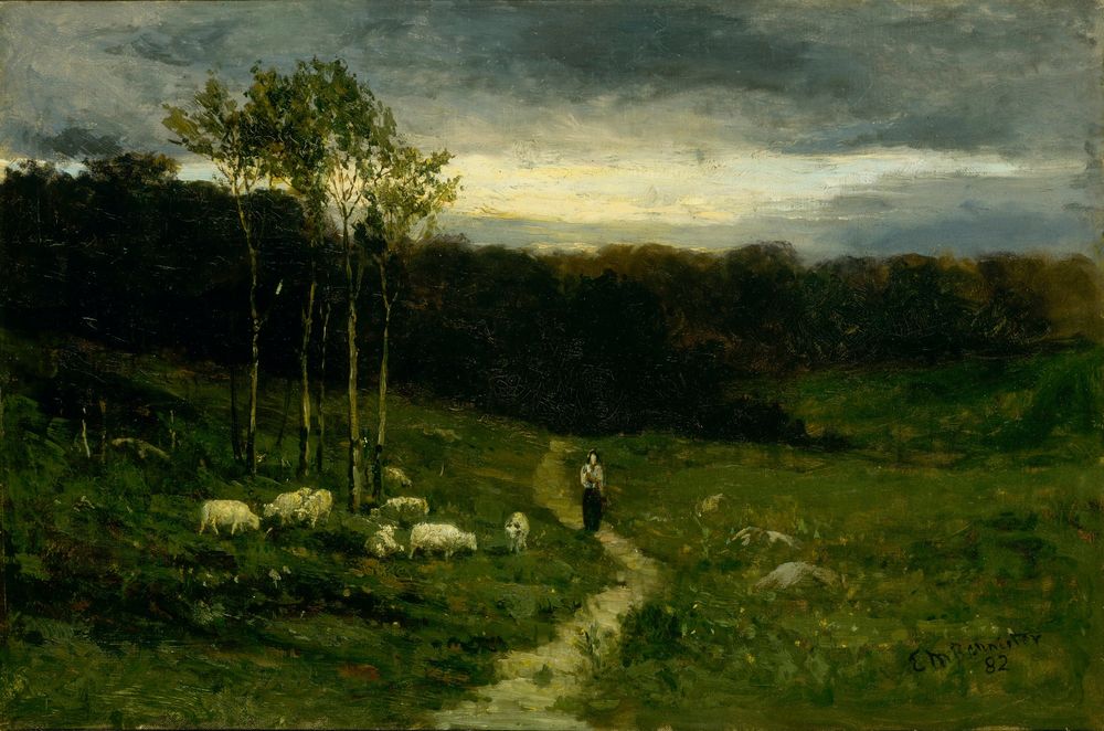 Woman Walking down Path - by Edward Mitchell Bannister