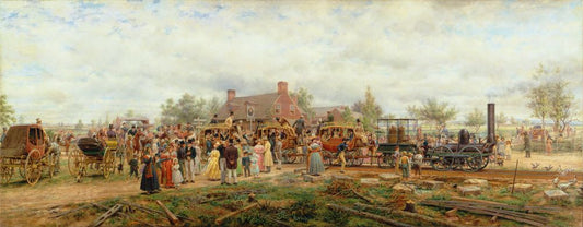 The First Railroad Train on the Mohawk and Hudson Road - by Edward Lamson Henry