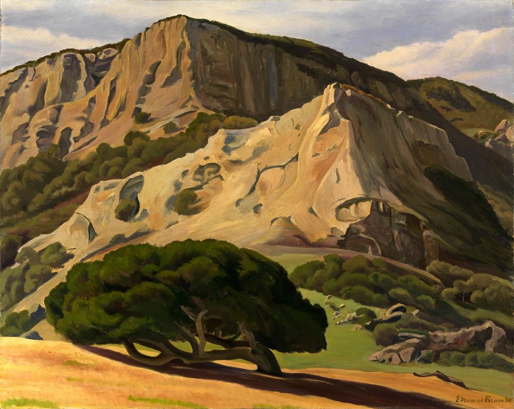 Oaks and Rocks--San Luis Obispo - by Edward Bruce