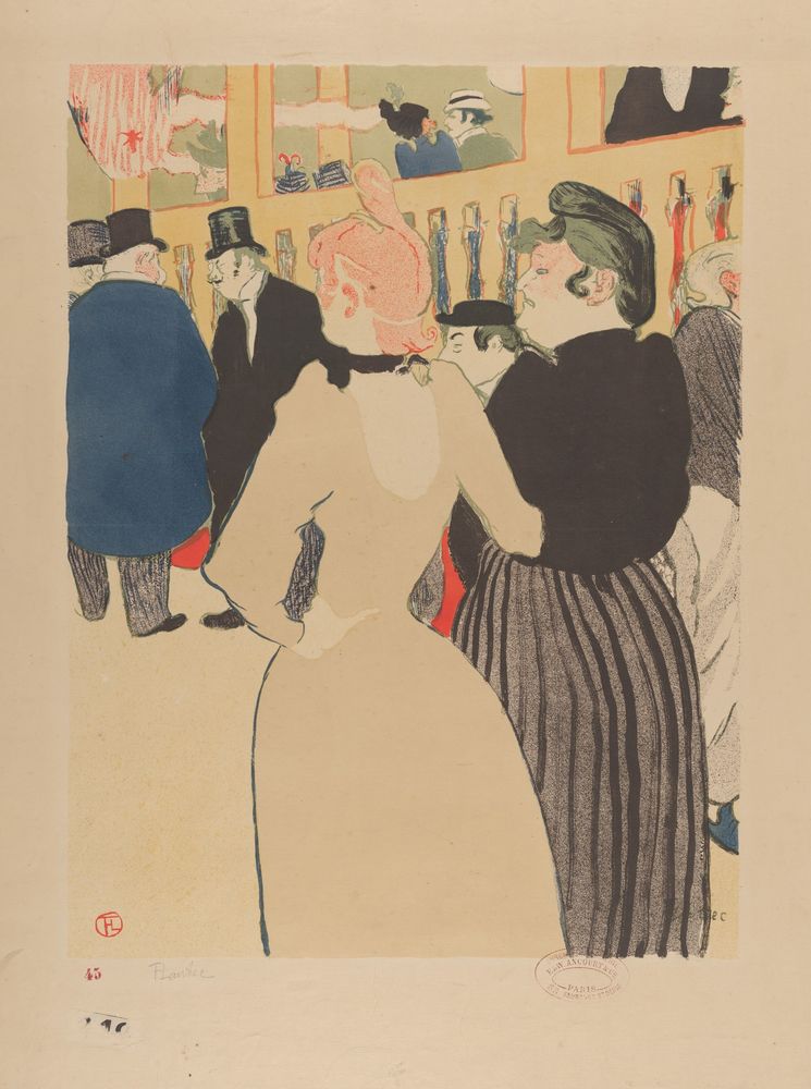 At the Moulin Rouge:  La Goulue and Her Sister - by Edward Ancourt